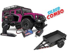 Traxxas TRX-4M Land Rover Defender 1/18 rosa argento combo TRX97054-1-ROSA-SIL...
