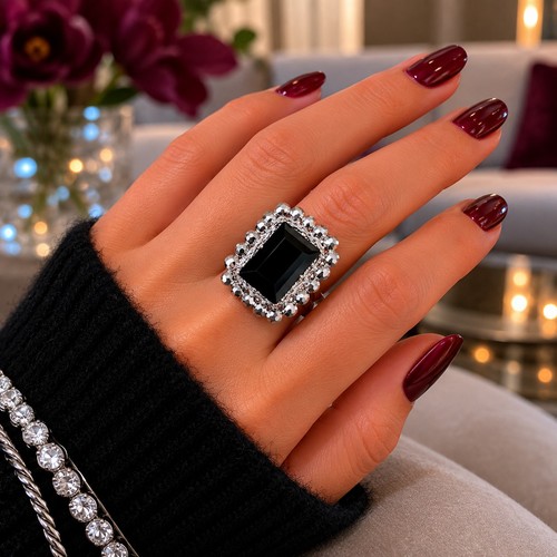 Anello uncinetto cristalli - anello, e
