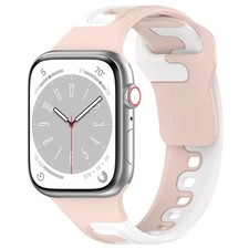 Per Apple Watch cinturino in silicone bicolore da 38 mm (rosa + bianco)