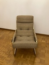 POLTRONA VINTAGE CON STRUTTURA IN ALLUMINIO DEGLI ANNI 70/80