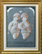 LE GEMELLE - dipinto olio 70x50 cm di Nicola VIETTI quadro in cornice - Perfetto