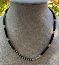 Collana Perline Onice Acciaio