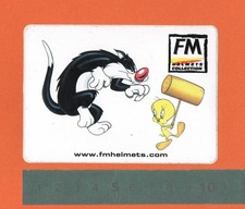 Adesivo Sticker Vintage Autocollant Moto Tuning FM Helmets Gatto Silvestro Titti