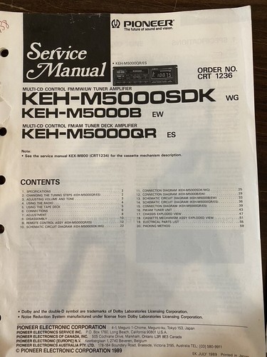 Pioneer m5000sdk m5000sb - pioneer, ke-m5000sdk
