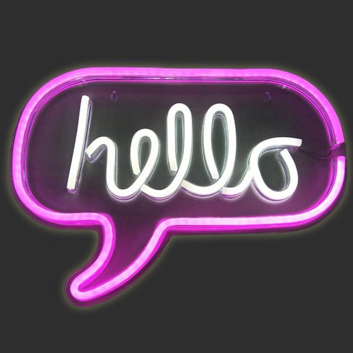 Insegna led neon hello luce - led,
