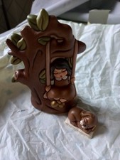 Thun Coppia Bimba Su Altalena E Cucciolo Cane Presepe Classico Nature 