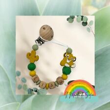 Catenella Portaciuccio Simba Personalizzata con nome In Legno o Silicone