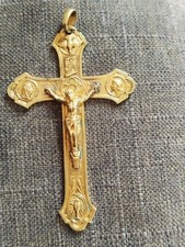 crocifisso antico Bronzo Dorato  Dim. 8x5 Cm.