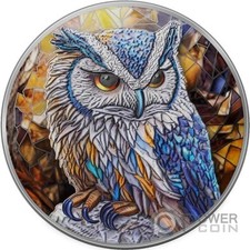 OWL Noble Wildlife Gufo 2 Oz Moneta Argento 20 Francs Congo 2025