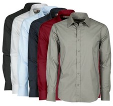 Taglie Forti Uomo Camicia Manica Lunga Cotone Elasticizzato Stretch No Maxfort