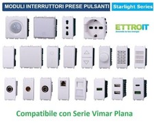 VIMAR PLANA COMPATIBILE PRESA FRUTTI SCHUKO INTERRUTTORE PULSANTE USB TV