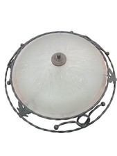 Plafoniera Decorativa in Vetro e Ferro Battuto "Luce di Fiori"