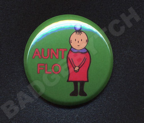 Bod aunt flo badge - flo, button