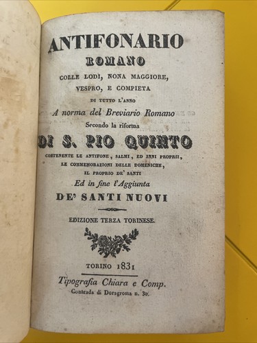Antifonario romano pio - antifonario, s.