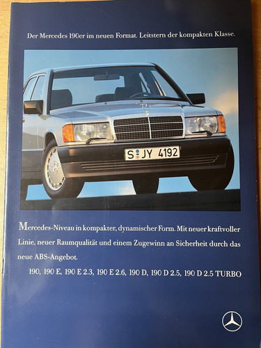 Brochure depliant mercedes 190 - brochure,