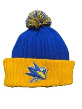 Berretto San Jose Sharks Fanatics con pom OSFA NHL blu e giallo