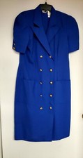 Womens Dress - Leslie Fay Double Breasted Blue Dress - Size 10