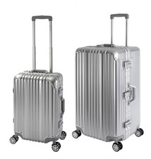 Londra, 2 pezzi, 4 ruote, guscio rigido per PC, valigia bagaglio a mano + valigia grande L