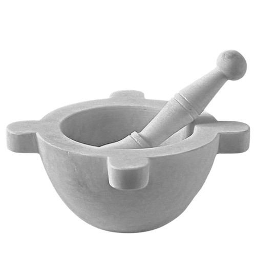Mortaio cucina marmo bianco - mortaio,