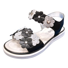 Sandalo con fiori colore nero