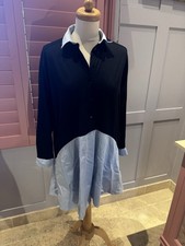 ZARA ABITO CAMICIA BLU S UK10-14