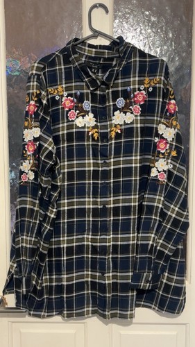 Camicia quadri ricamata - camicia,