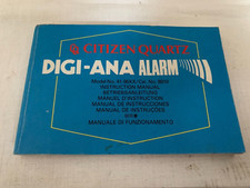CITIZEN Digi-Ana Alarm Quartz Cal.8910 Istruzioni Booklet Mai usata anni 80