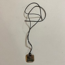 Collana Pendente Pendaglio Quadrato Angoli Arrotondati Argento Y2K Alternative