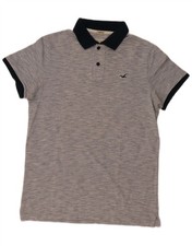 Polo uomo HOLLISTER elasticizzata grande blu navy maculata CI02