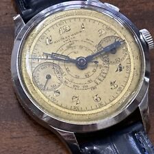 Big NICOLET WATCH Cronografo Monopulsante Ruota A Colonne HANHART Oversize 39mm