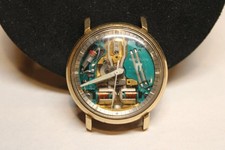 1969 Bulova Accutron Spaceview Watch 10K Gold Filled - No Band - Works!