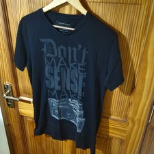 PHILIPP PLEIN T-shirt uomo NON HA SENSO FARE SOLDI slim fit nera taglia L