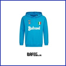 Felpa Napoli anni 80 idea regalo azzurri cotone 100% MARADONA calcio BUITONI