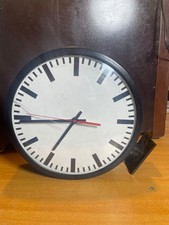 IKEA VINTAGE OROLOGIO BIFACCIALE STAZIONE DESIGN METALLO RARO WALL CLOCK INDUSTR