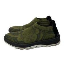 Sneakers Etro uomo taglia 10 eleganti verde oliva slip-on maglia comode casual 