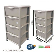 Cassettiera Salvaspazio 4 Cassetti, Polipropilene, 39,5 x 38 x h 82 cm