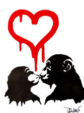 Dr. LOVE Monkey Heart Banksy Basquiat Mario Schifano STREET ART POP Keith Haring