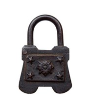 *HH* Antico Lucchetto Serratura Forziere Baule Catenaccio Old Padlock Chiave