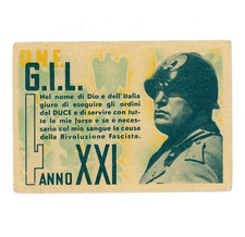 Tessera Fascista GIL Gioventù