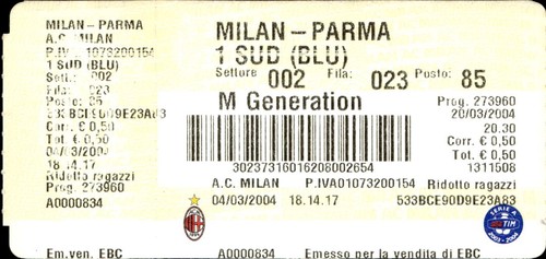 Biglietto stadio milan - biglietto,