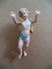 Angioletto in ceramica biscuit francese primi '900 da appendere vintage