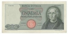 5000 LIRE COLOMBO I°  TIPO