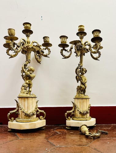 Paire chandelier bronze - chandelier,