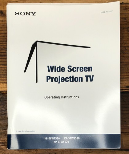 Sony 46wt520 51ws520 - kp-46wt520, -51ws520