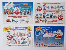 4 Pubblicità Advertising Kinder Sorpresa DISNEY, ASTERIX, PANTERA ROSA, PUFFI 
