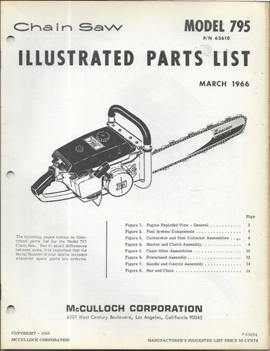Motosega mcculloch modello 795 - modello,