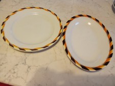 LOTTO 2 PIATTO DA PORTATA CERAMICA GALVANI PORDENONE OVALE TONDO ORLO AEROGRAFAT
