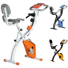 HOMCOM Cyclette Pieghevole Resistenza 8 Livelli Elastici per Braccia