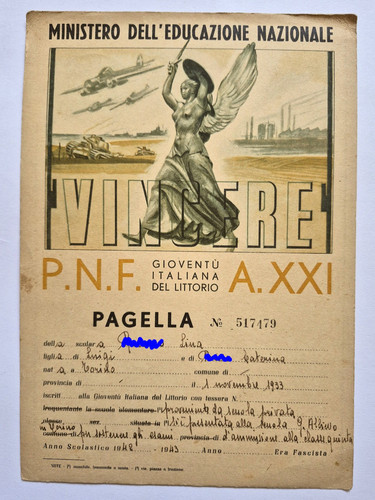 Fascismo pagella gil gioventù - fascismo,