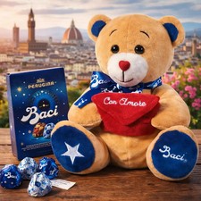 Perugina baci peluche orso blu - perugina,